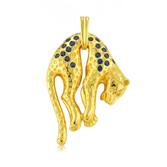 18K 0.52cttw Round Blue Sapphire Pendant