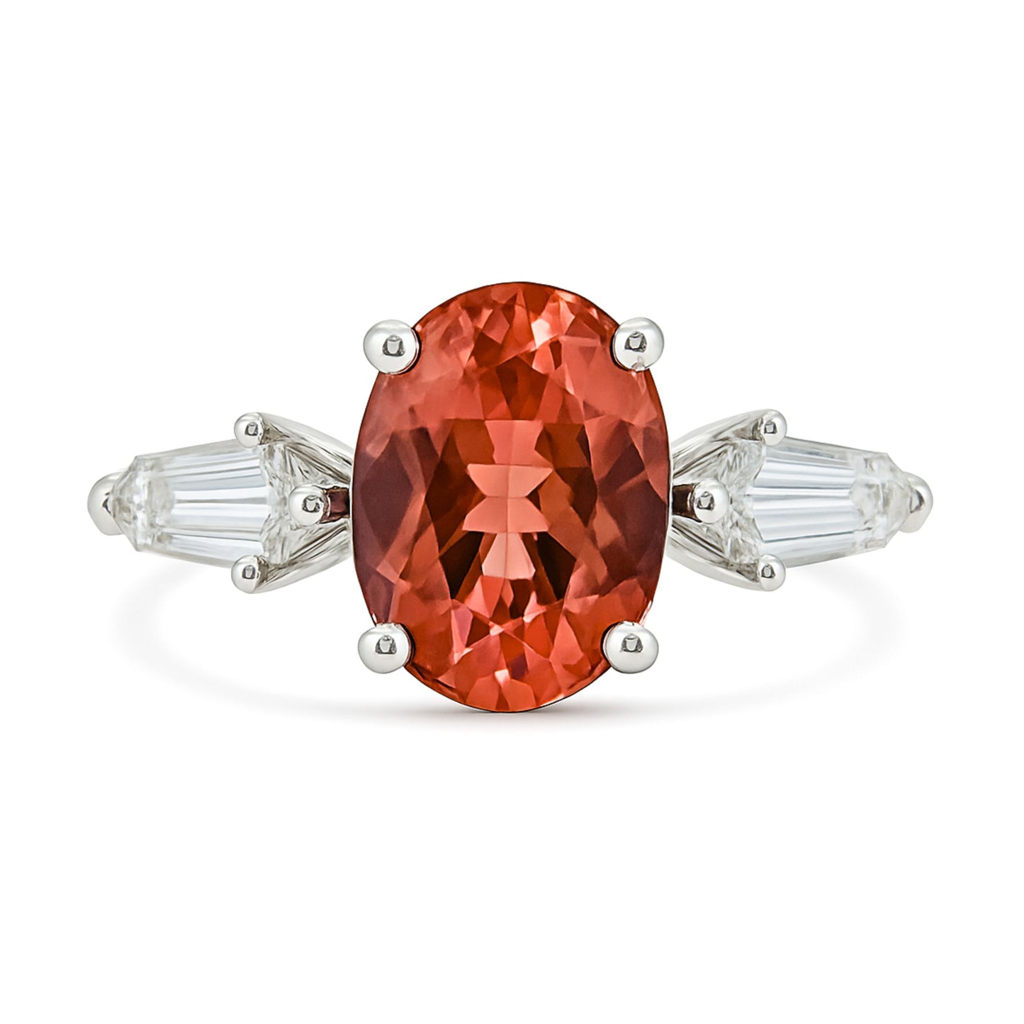 18K 2.26ct Oval Private Collection Imperial Topaz 0.73cttw Kite Cut & Round VS White Diamond Ring