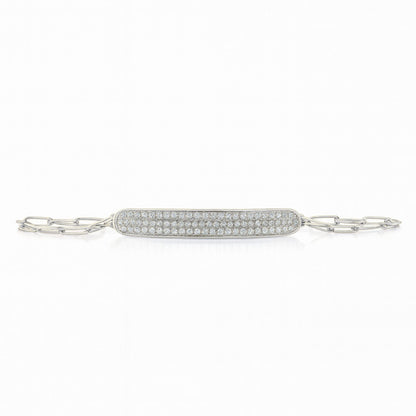 18K 0.86cttw VS White Diamond Custom Engraved I.D. Bracelet