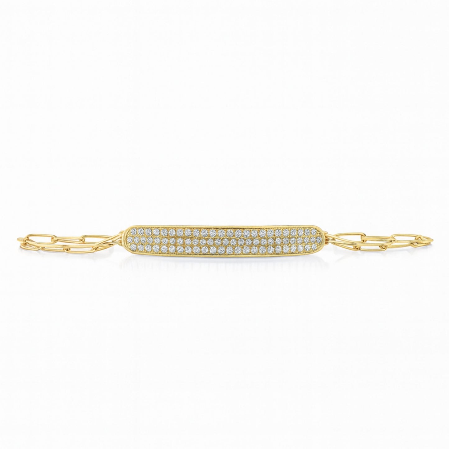 18K 0.86cttw VS White Diamond Custom Engraved I.D. Bracelet