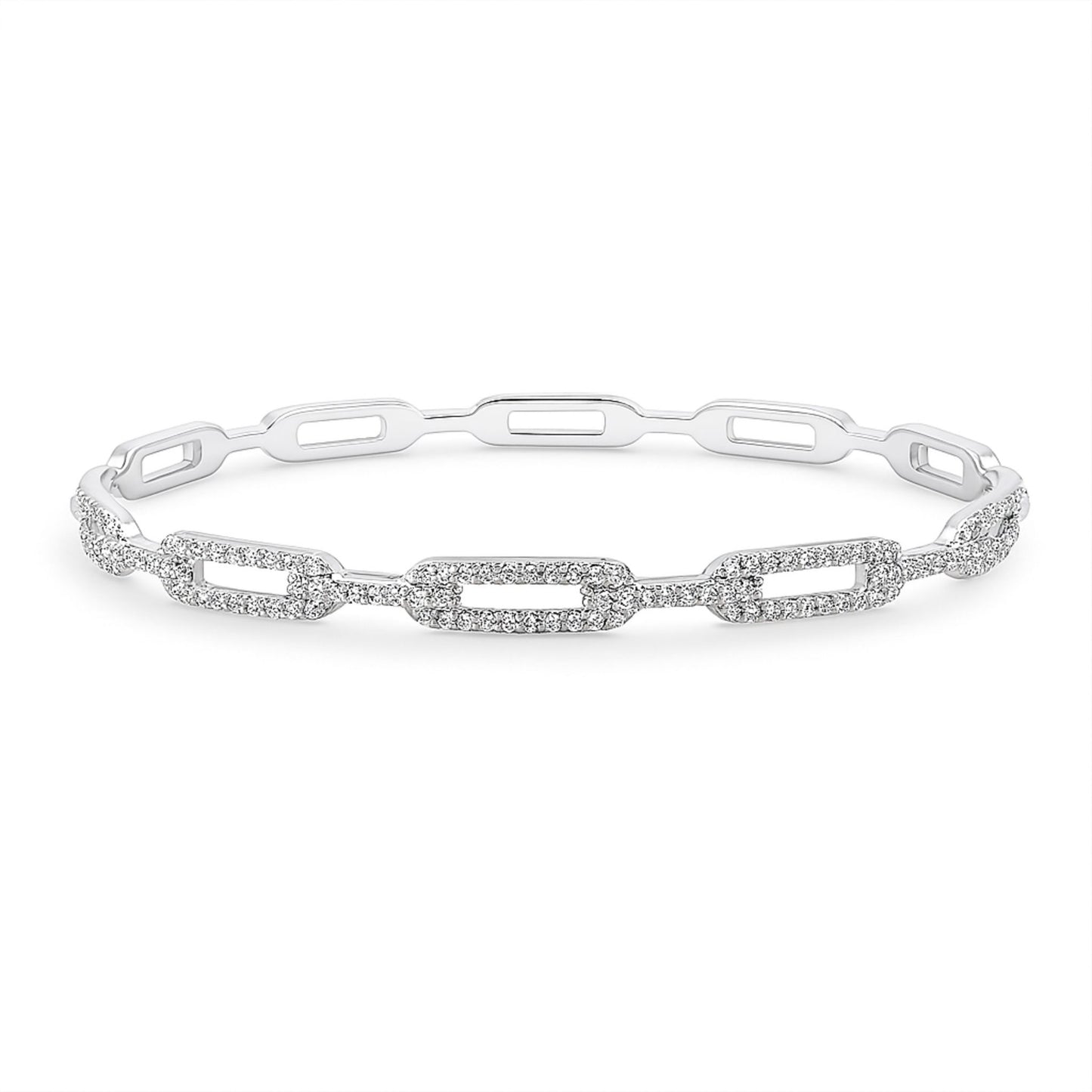18K 0.58cttw Round White Diamond Bangle