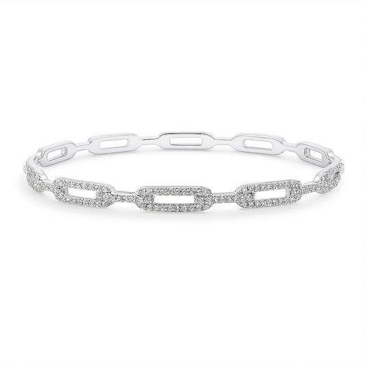 18K 0.58cttw Round White Diamond Bangle