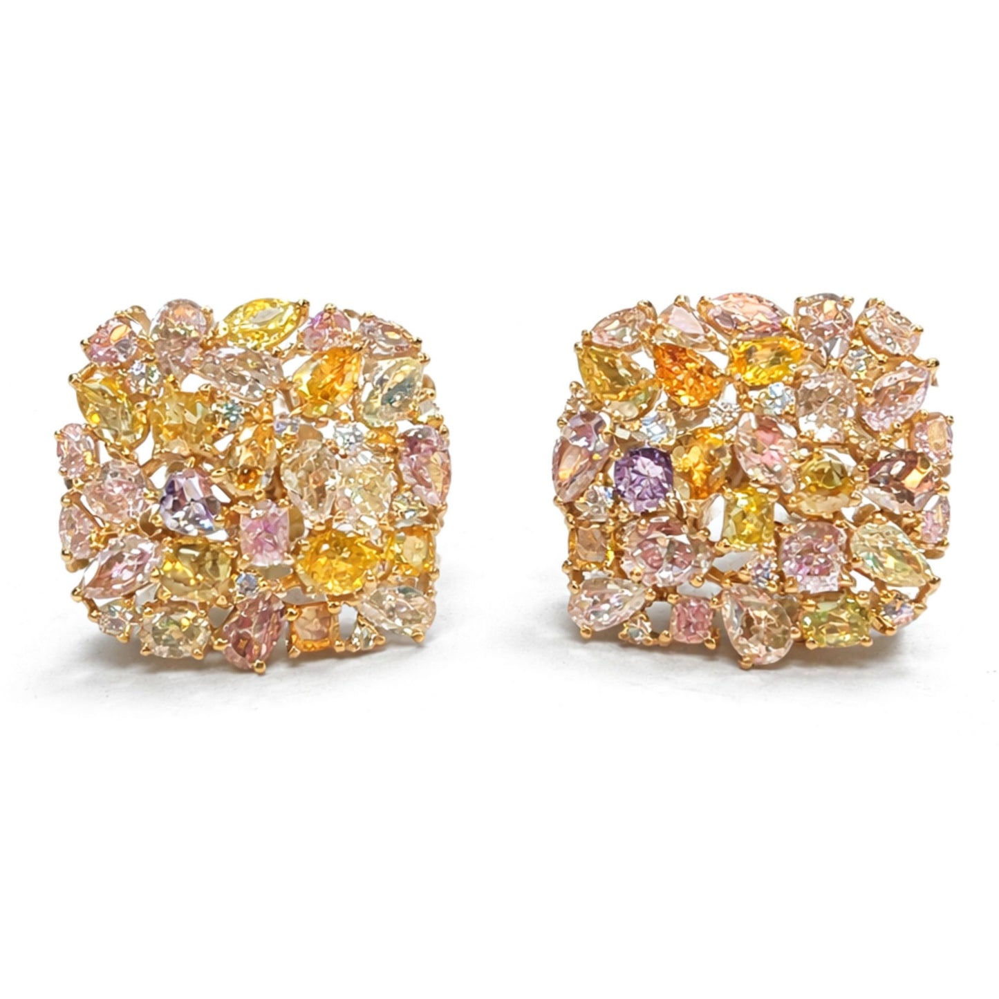 18K 6.71cttw Multi-Color Diamond Stud Earrings