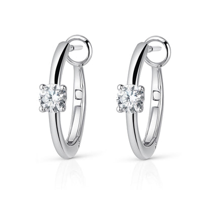 14K 0.63cttw Round VS White Diamond Hoop Earrings
