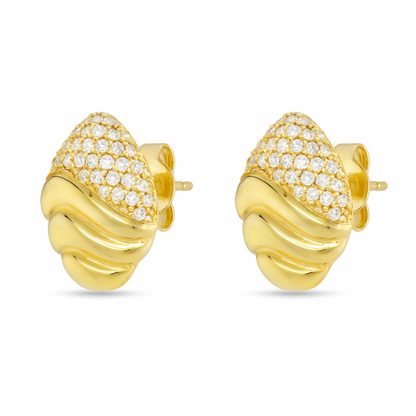 14K 0.43cttw Round White Diamond Stud Earrings