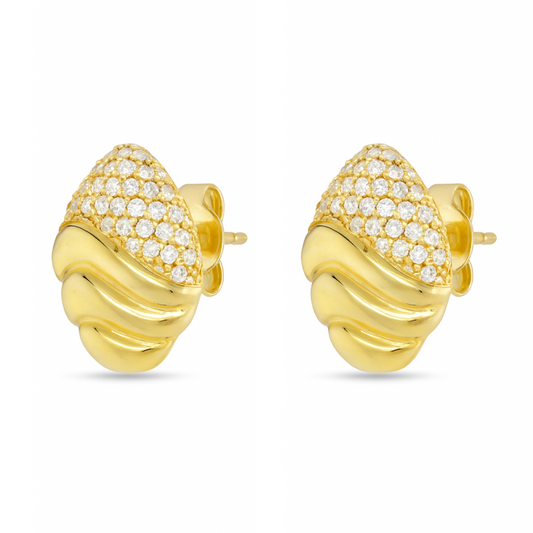 14K 0.43cttw Round White Diamond Stud Earrings