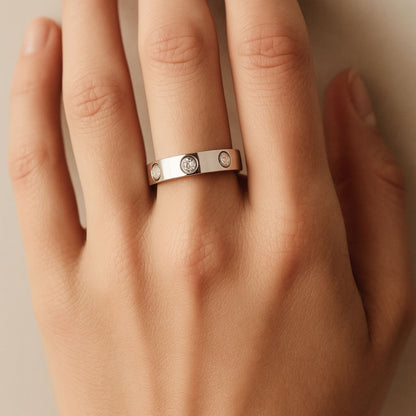 14K 0.23cttw Round VS White Diamond Band Ring