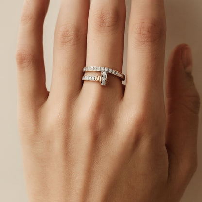 14K 0.79cttw VS White Diamond Nail Ring