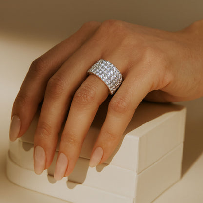 14K 2.97cttw Round VS White Diamond Band Ring