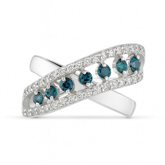 Platinum 0.43cttw Round Alexandrite 0.33cttw White Diamonds Ring
