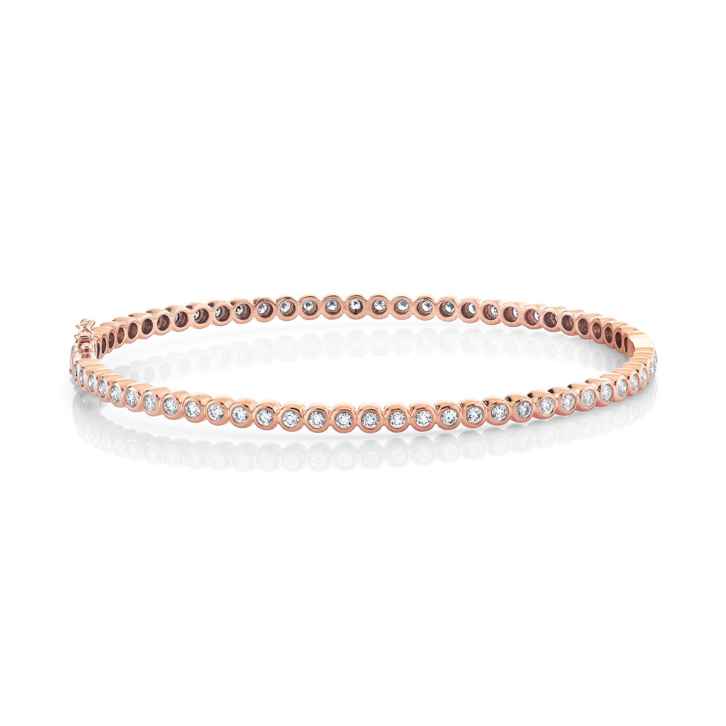 14K 1.70cttw Round VS White Diamond Bezel Set Eternity Bangle