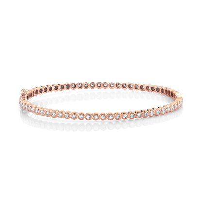 14K 1.70cttw Round VS White Diamond Bezel Set Eternity Bangle