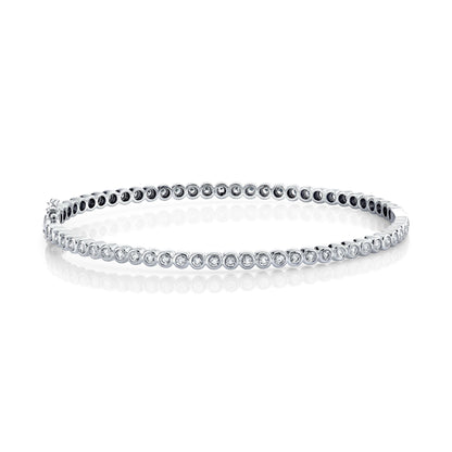 14K 1.70cttw Round VS White Diamond Bezel Set Eternity Bangle