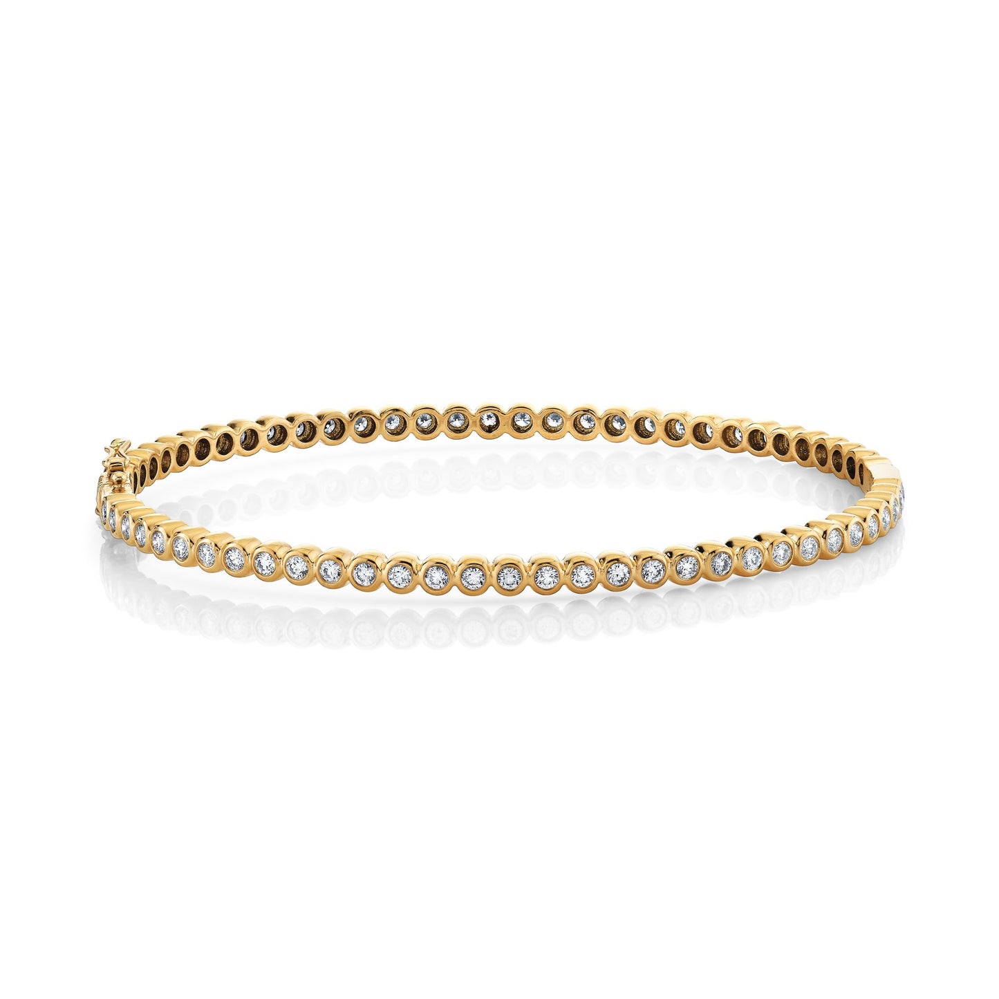 14K 1.70cttw Round VS White Diamond Bezel Set Eternity Bangle
