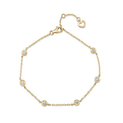 14K 0.47cttw Round VS White Diamond Station Bracelet