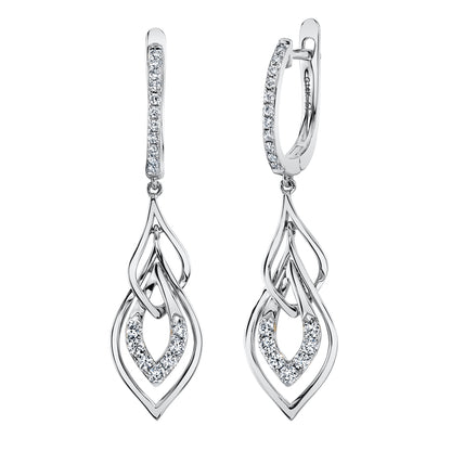 14K 0.49cttw VS White Diamond Drop Earrings