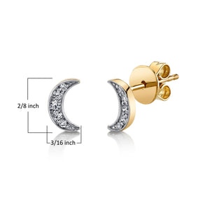 14K 0.09cttw VS Diamond Crescent Moon Stud Earrings