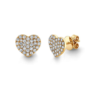 TVON 14K 0.54cttw VS Diamond Heart Stud Earrings