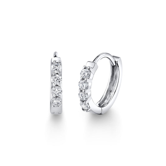 TVON 14K 0.15cttw VS Diamond Huggie Earrings