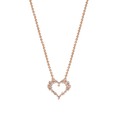 14K 0.56cttw VS White Diamond Heart Necklace