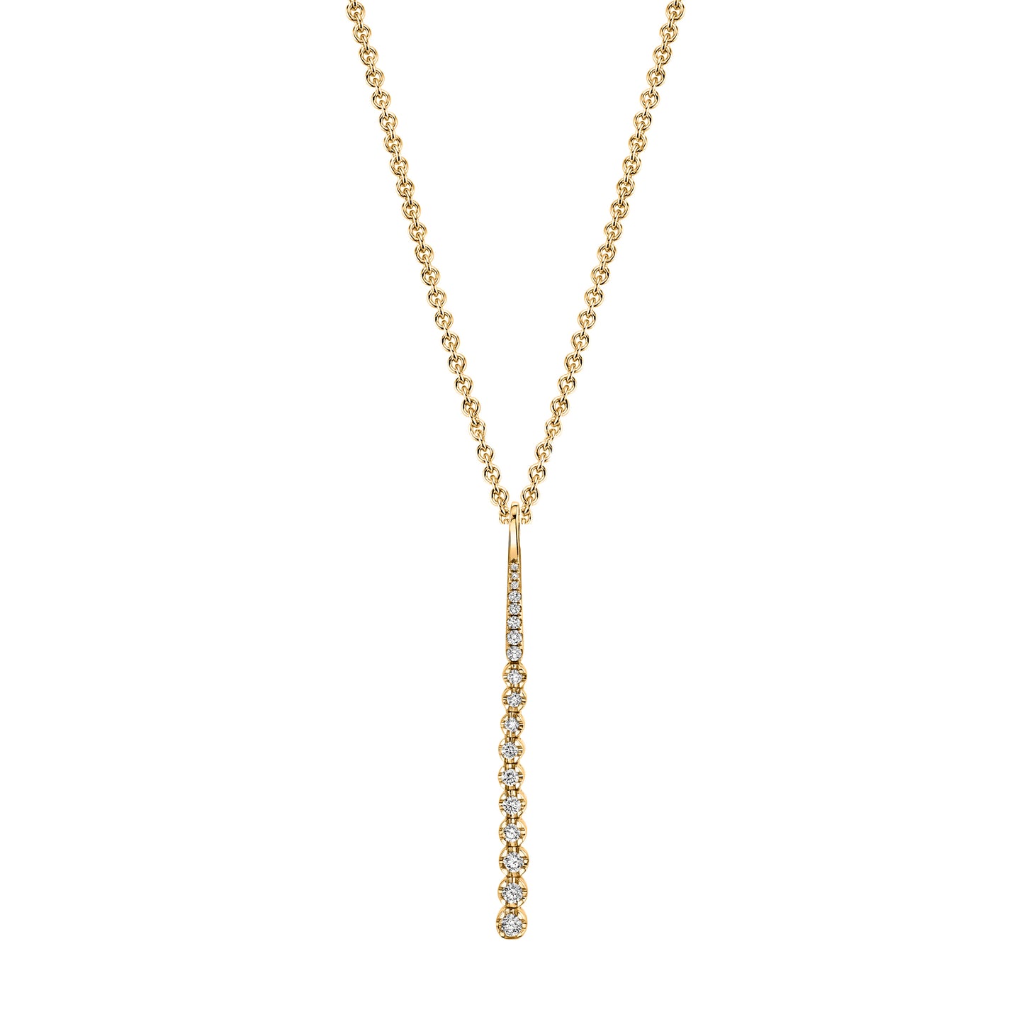 14K 0.34cttw VS White Diamond Graduated Stiletto Pendant