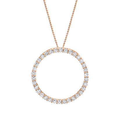 14K 1.18cttw VS White Diamond Circle Pendant