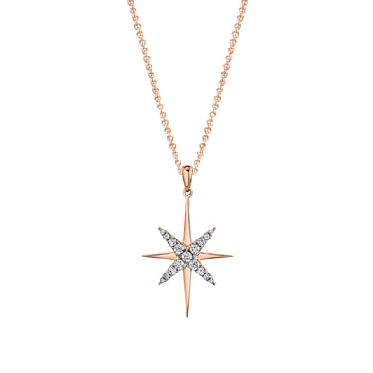 14K 0.51cttw VS White Diamond North Star Pendant