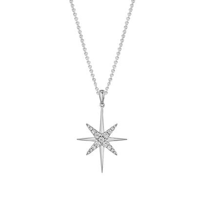 14K 0.51cttw VS White Diamond North Star Pendant