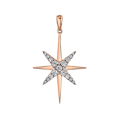 14K 0.51cttw VS White Diamond North Star Pendant