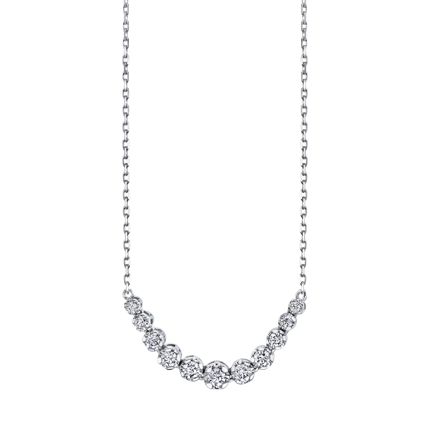 14K 0.51cttw VS White Diamond Flexible Smile Necklace