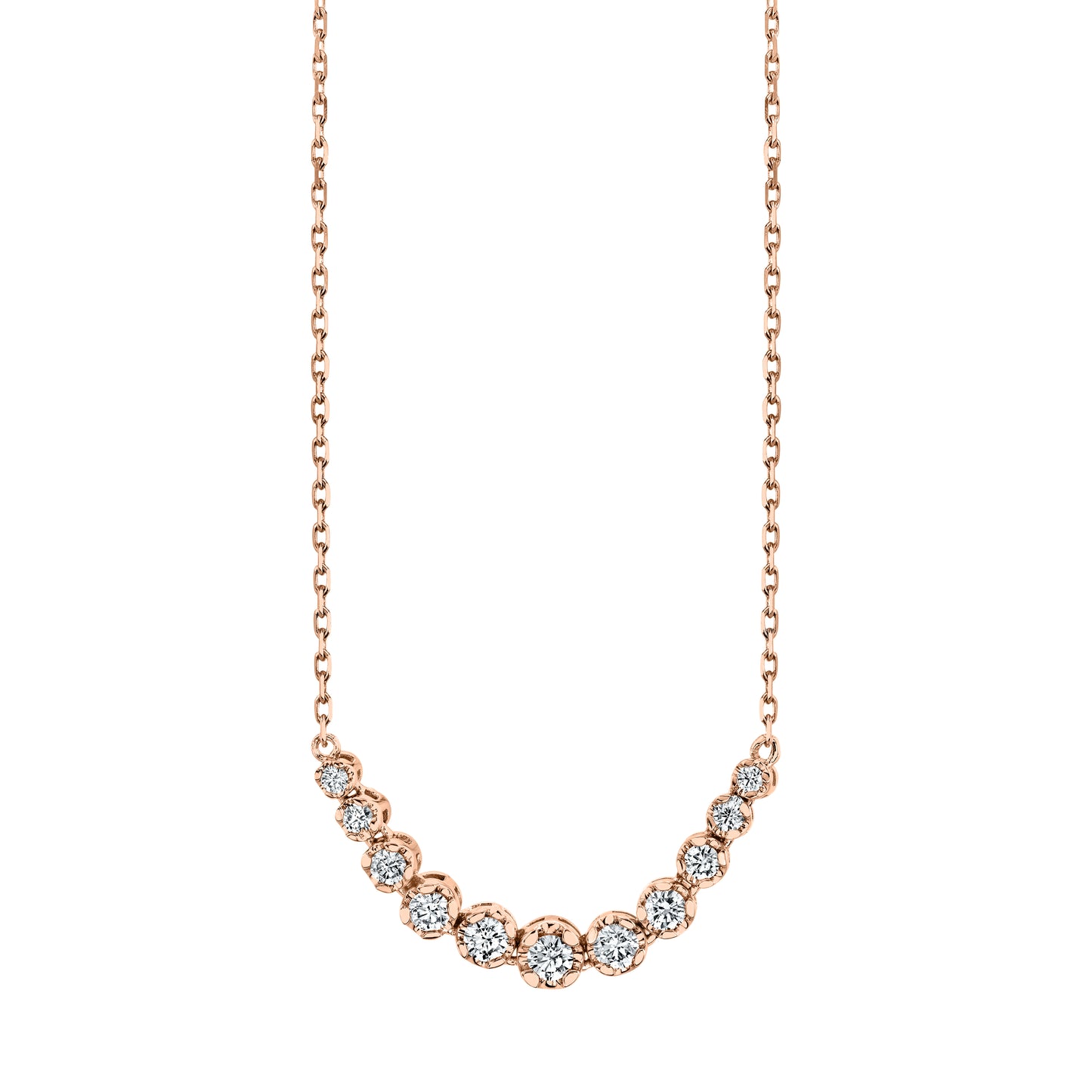 14K 0.51cttw VS White Diamond Flexible Smile Necklace