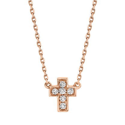 Petite VS White Diamond Cross Necklace