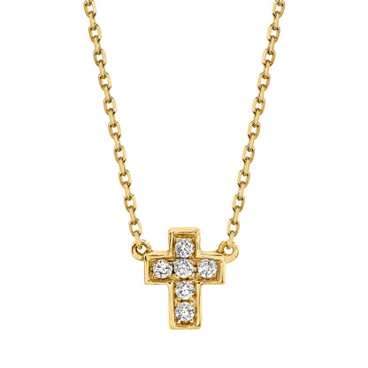 Petite VS White Diamond Cross Necklace