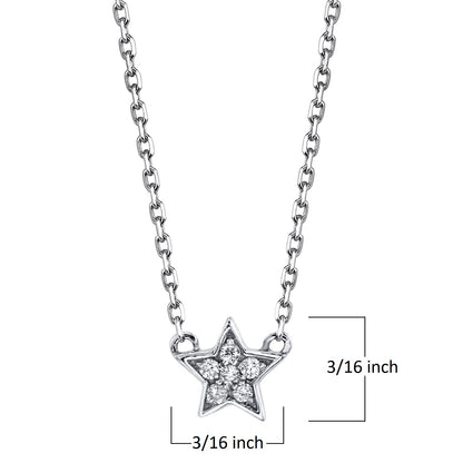 Petite VS White Diamond Star Necklace