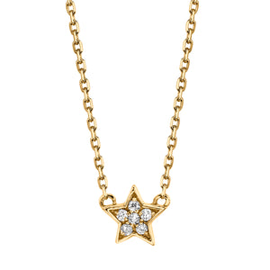 14K 0.02cttw VS Diamond Star Necklace