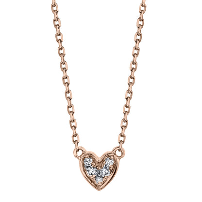 Petite VS White Diamond Heart Necklace