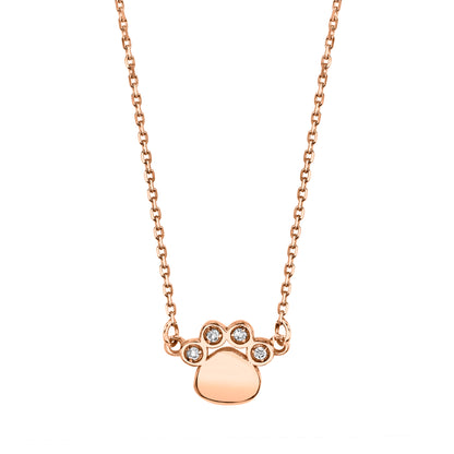 Petite VS White Diamond Paw Necklace