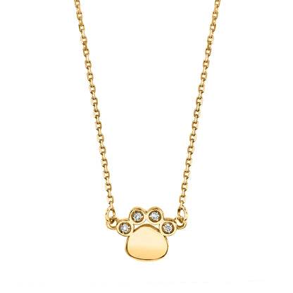 Petite VS White Diamond Paw Necklace