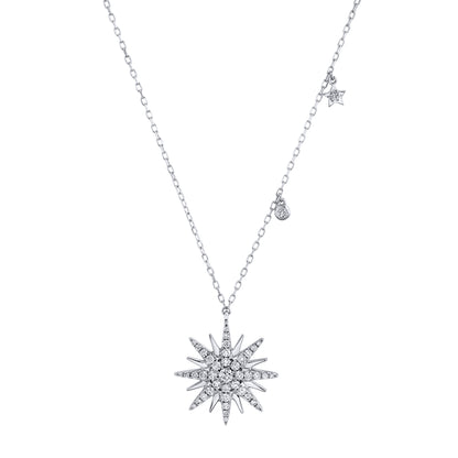 14K 0.62cttw VS White Diamond Star Necklace