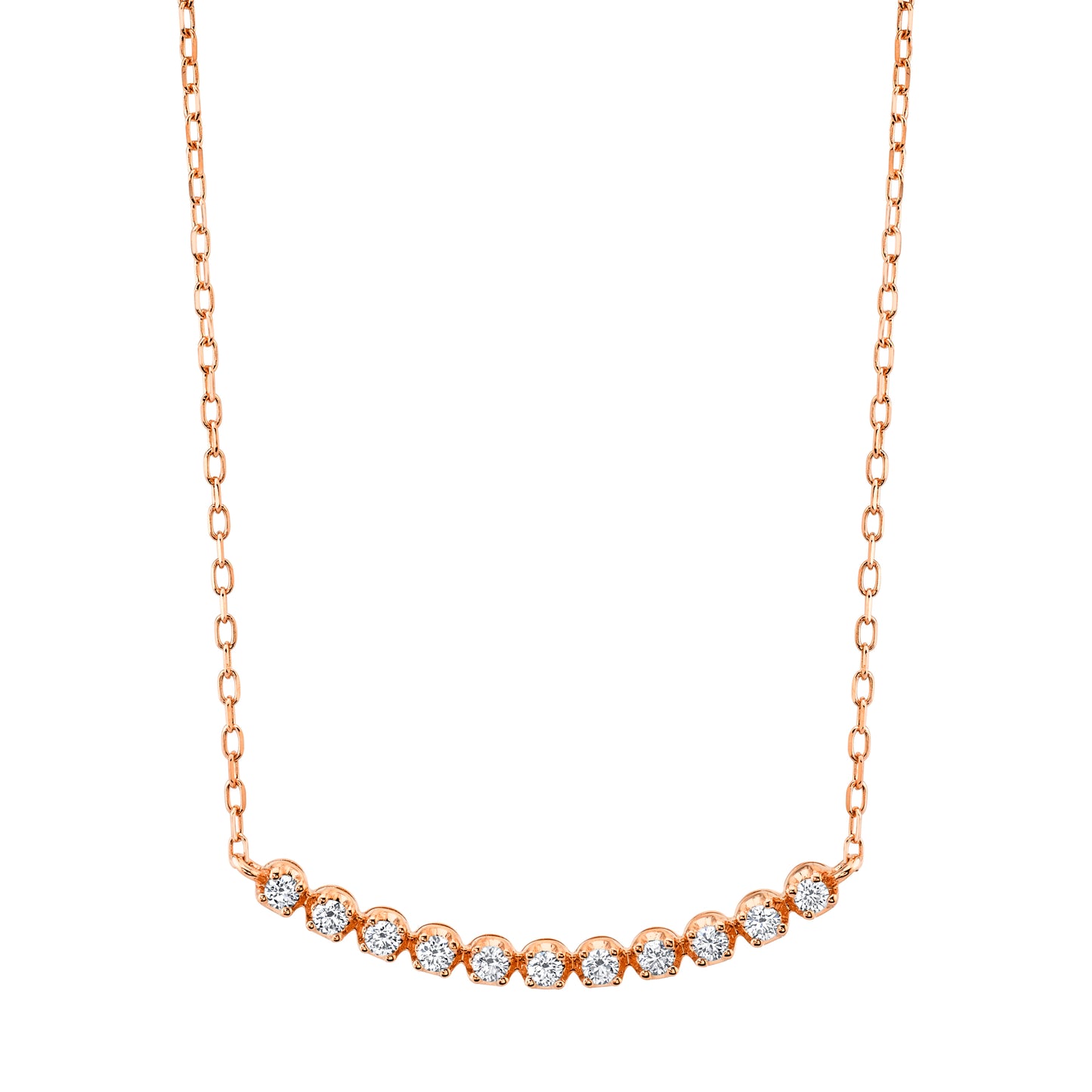 14K 0.23cttw VS White Diamond Smile Necklace