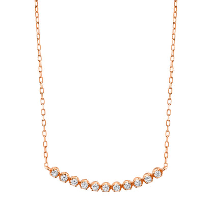 14K 0.23cttw VS White Diamond Smile Necklace