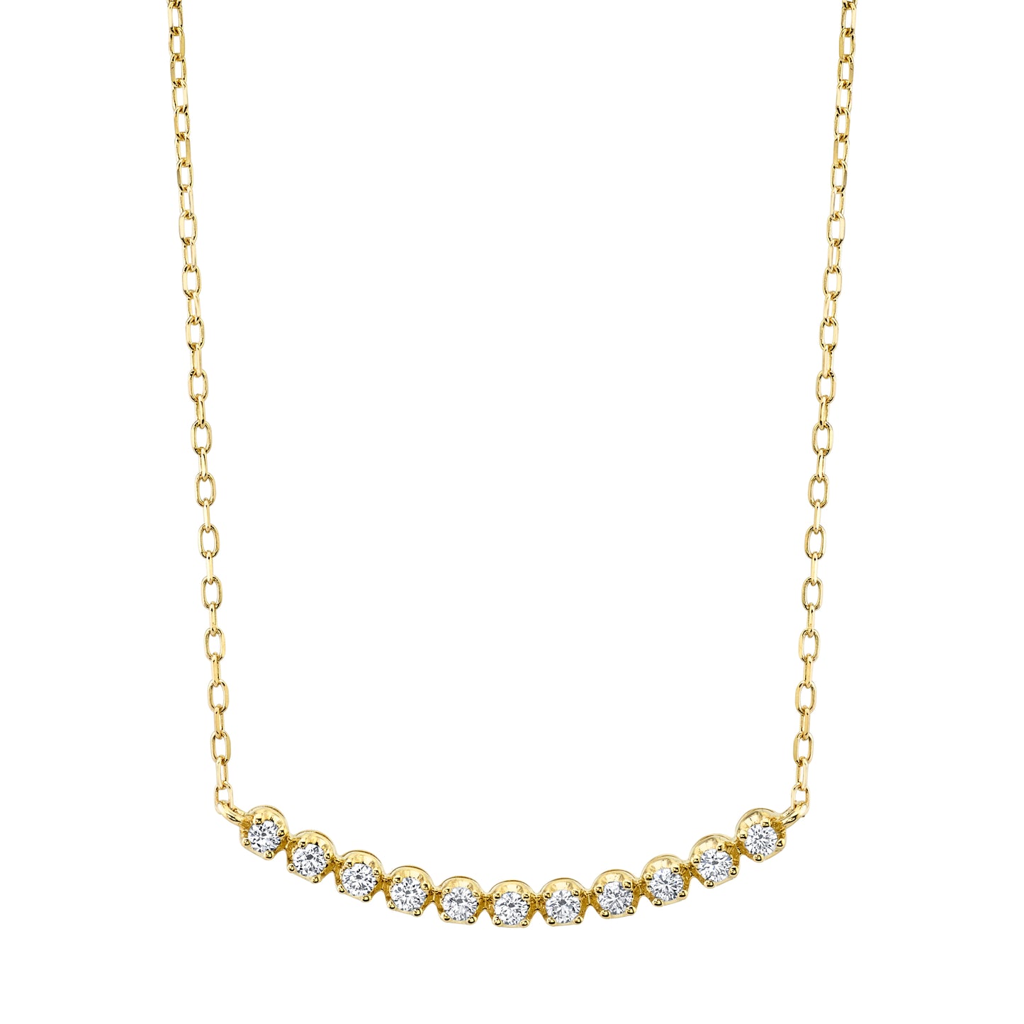 14K 0.23cttw VS White Diamond Smile Necklace