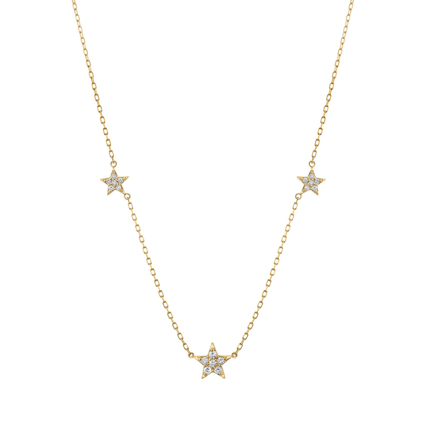 14K 0.25cttw VS White Diamond Star Necklace