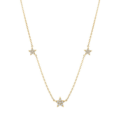 14K 0.25cttw VS White Diamond Star Necklace