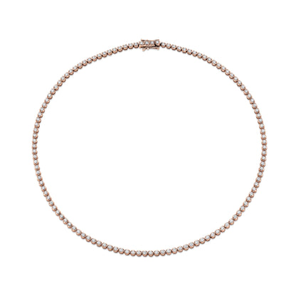 14K Round VS White Diamond Tennis Necklace