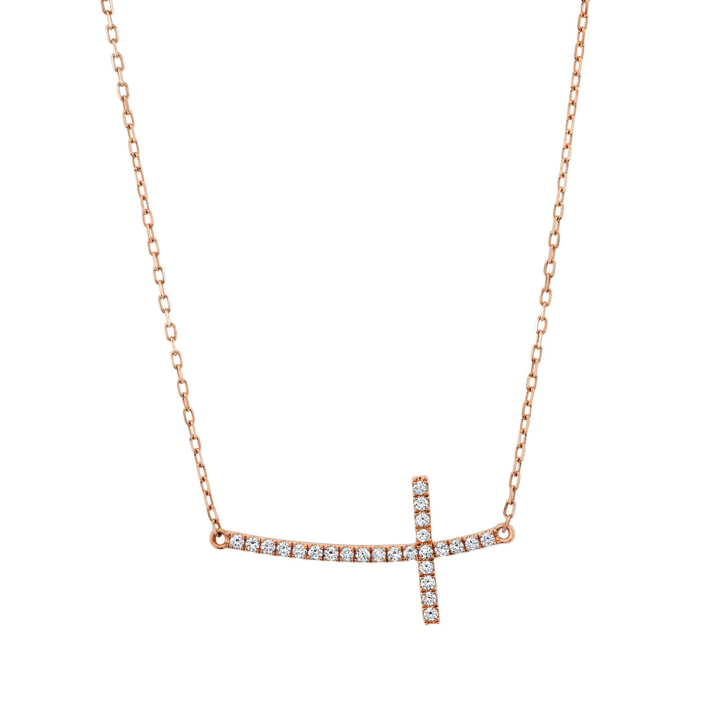 14K 0.25cttw VS White Diamond Cross Necklace