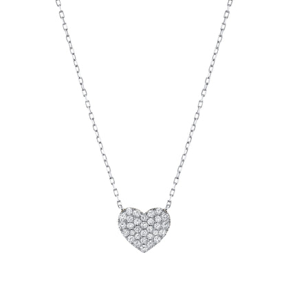 TVON 14K 0.48cttw VS Diamond Heart Necklace