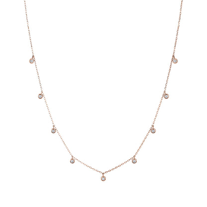 14K 0.36cttw VS White Diamond Dangling Station Necklace