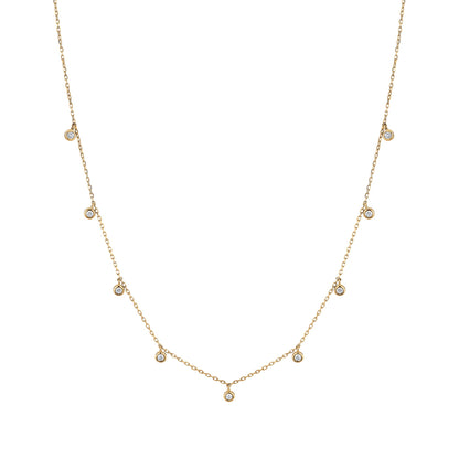 14K 0.36cttw VS White Diamond Dangling Station Necklace
