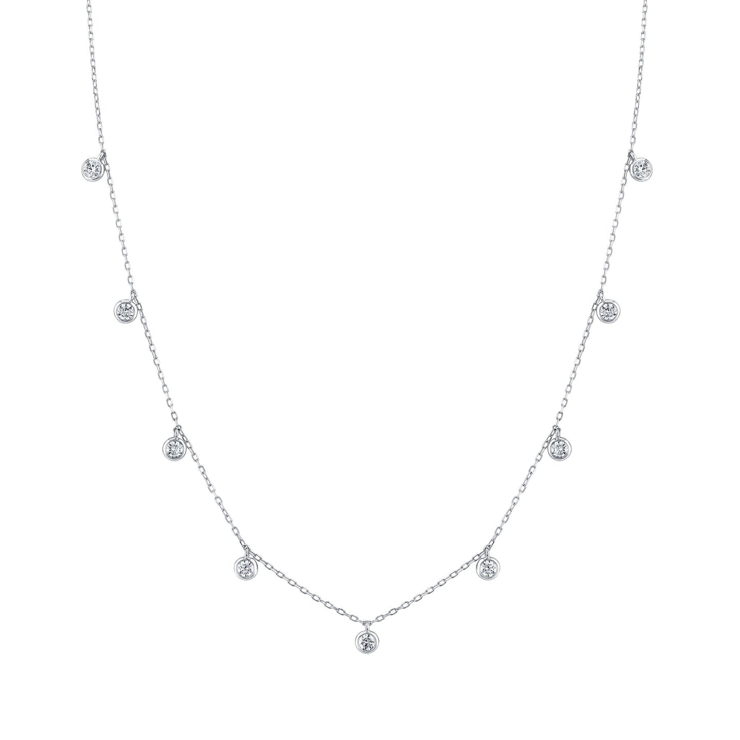 TVON 14K 1.00cttw VS Diamond Dangling Station Necklace